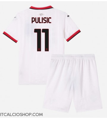 AC Milan Christian Pulisic #11 Seconda Maglia Bambino 2024-25 Manica Corta (+ Pantaloni corti)